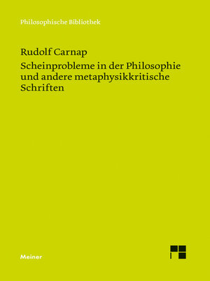 cover image of Scheinprobleme in der Philosophie und andere metaphysikkritische Schriften